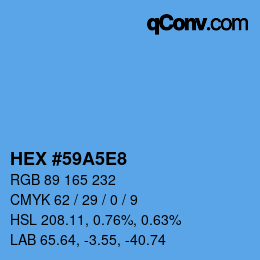 Color code: HEX #59A5E8 | qconv.com