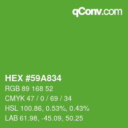 颜色代码: HEX #59A834 | qconv.com
