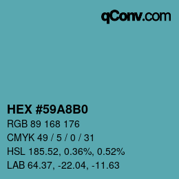 Color code: HEX #59A8B0 | qconv.com