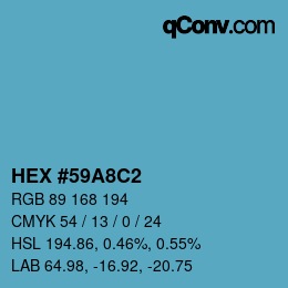 Color code: HEX #59A8C2 | qconv.com