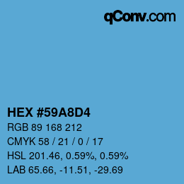カラーコード: HEX #59A8D4 | qconv.com