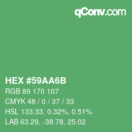 Color code: HEX #59AA6B | qconv.com