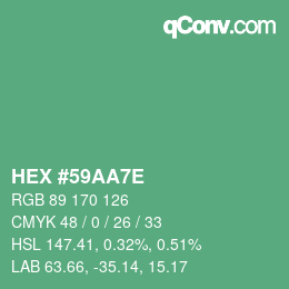 Color code: HEX #59AA7E | qconv.com