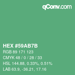 颜色代码: HEX #59AB7B | qconv.com