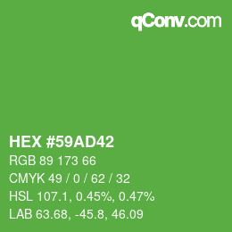 カラーコード: HEX #59AD42 | qconv.com