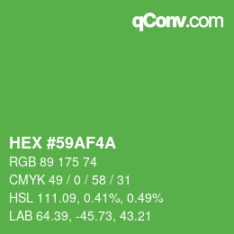 Color code: HEX #59AF4A | qconv.com