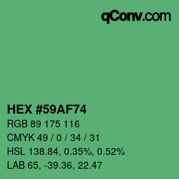 カラーコード: HEX #59AF74 | qconv.com