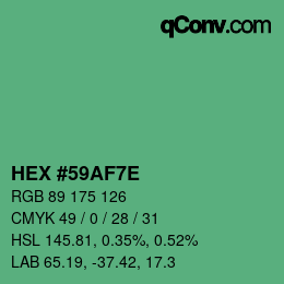 Color code: HEX #59AF7E | qconv.com