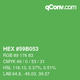 カラーコード: HEX #59B053 | qconv.com