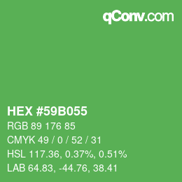 Color code: HEX #59B055 | qconv.com