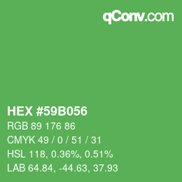 Color code: HEX #59B056 | qconv.com