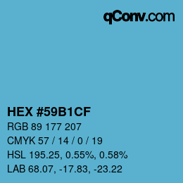 Color code: HEX #59B1CF | qconv.com