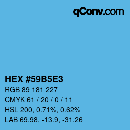 Código de color: HEX #59B5E3 | qconv.com