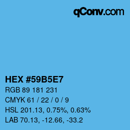 Farbcode: HEX #59B5E7 | qconv.com
