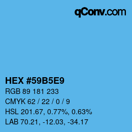 颜色代码: HEX #59B5E9 | qconv.com