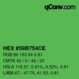 Farbcode: HEX #59B754CE | qconv.com