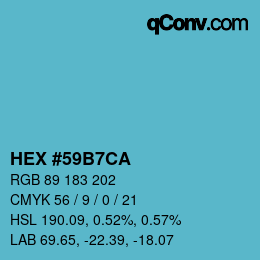 Farbcode: HEX #59B7CA | qconv.com