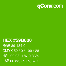 颜色代码: HEX #59B800 | qconv.com