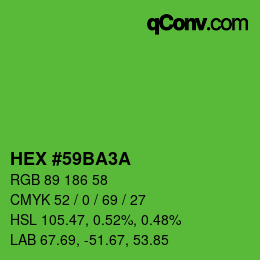 カラーコード: HEX #59BA3A | qconv.com