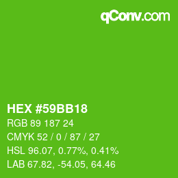 カラーコード: HEX #59BB18 | qconv.com