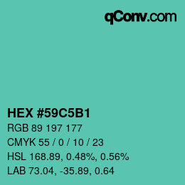Color code: HEX #59C5B1 | qconv.com