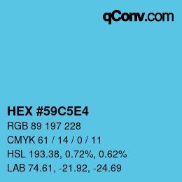 Farbcode: HEX #59C5E4 | qconv.com