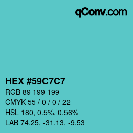 Color code: HEX #59C7C7 | qconv.com