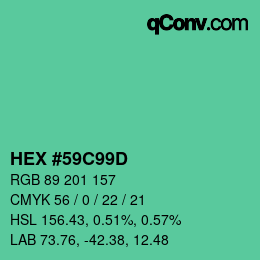 Código de color: HEX #59C99D | qconv.com