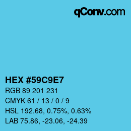 Color code: HEX #59C9E7 | qconv.com