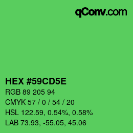 Código de color: HEX #59CD5E | qconv.com