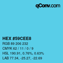 Color code: HEX #59CEE8 | qconv.com