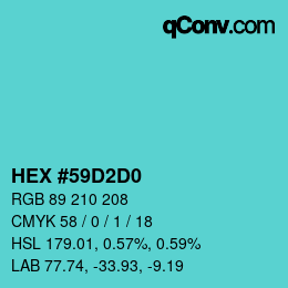 Color code: HEX #59D2D0 | qconv.com