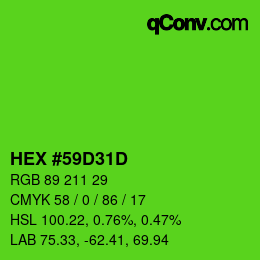 Color code: HEX #59D31D | qconv.com