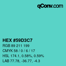 Color code: HEX #59D3C7 | qconv.com
