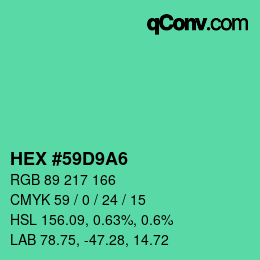 Color code: HEX #59D9A6 | qconv.com