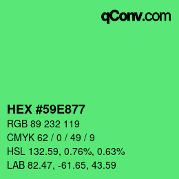 Color code: HEX #59E877 | qconv.com