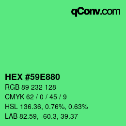 Color code: HEX #59E880 | qconv.com