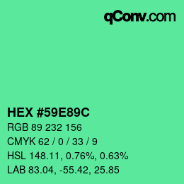 Color code: HEX #59E89C | qconv.com