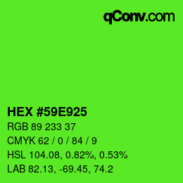 Color code: HEX #59E925 | qconv.com