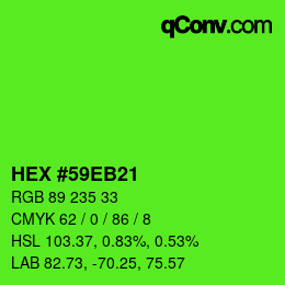 Color code: HEX #59EB21 | qconv.com
