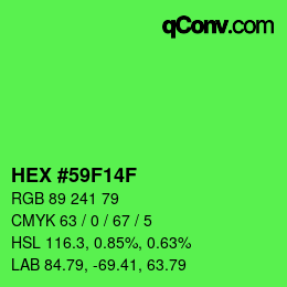 Color code: HEX #59F14F | qconv.com