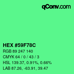 Color code: HEX #59F78C | qconv.com