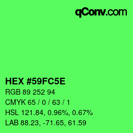 Color code: HEX #59FC5E | qconv.com