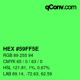 Código de color: HEX #59FF5E | qconv.com
