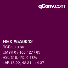 Color code: HEX #5A0042 | qconv.com