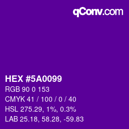 Color code: HEX #5A0099 | qconv.com