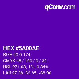 Color code: HEX #5A00AE | qconv.com