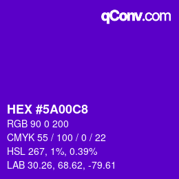 Color code: HEX #5A00C8 | qconv.com