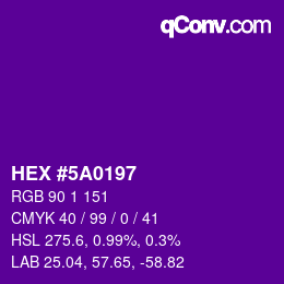 Color code: HEX #5A0197 | qconv.com