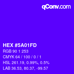 Color code: HEX #5A01FD | qconv.com